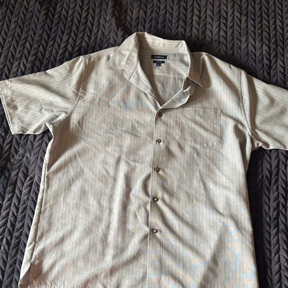 Croft & Barrow Light Gray Casual Button Down Shirt - Picture 2 of 3
